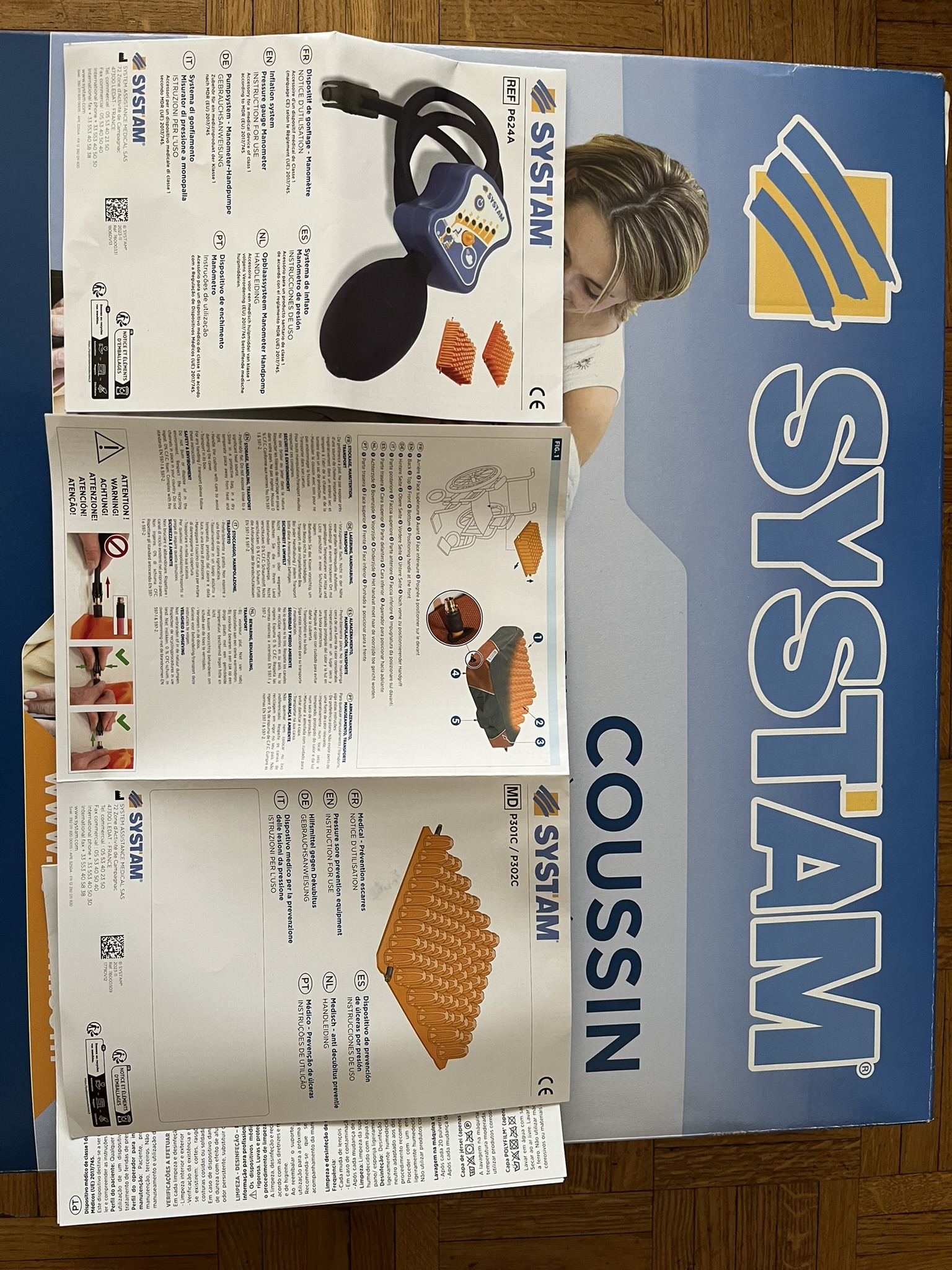 Image(s) de l'annonce Coussin anti-escarre Polyair NEUF gonflable à air avec manomètre