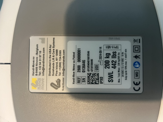 Image(s) de l'annonce Vente – Moteur de plafond Handi-Move 200 kg (Lève personne)
