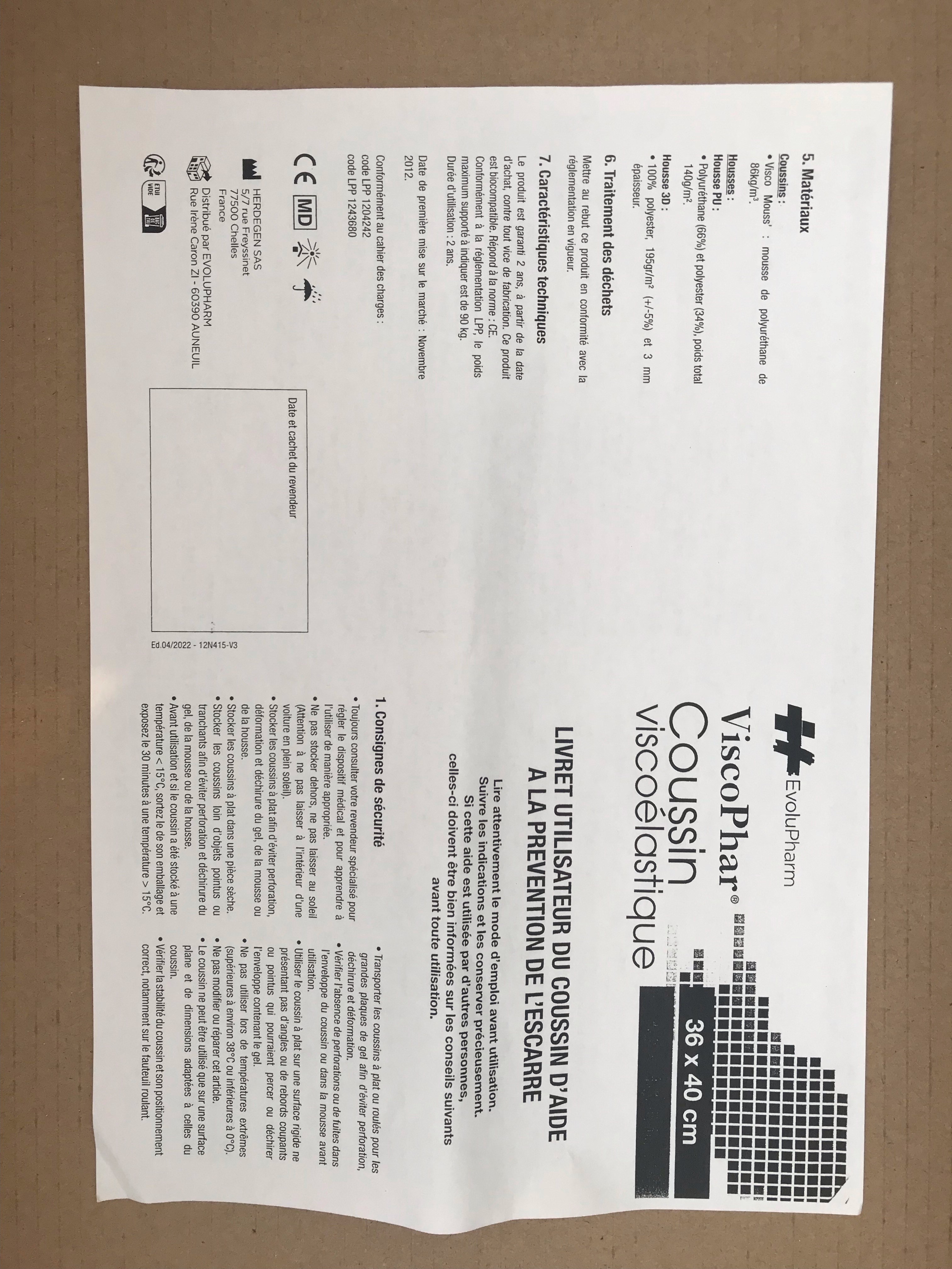 Image(s) de l'annonce Coussin d'assise anti escarres